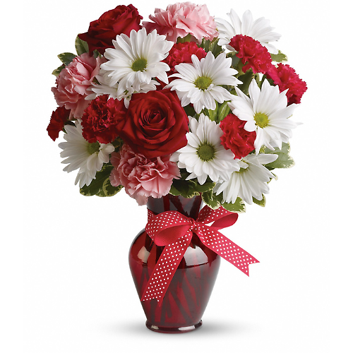 Hugs and Kisses Bouquet with Red Roses