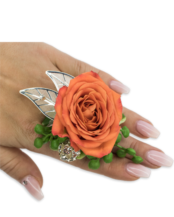Tangerine Floral Ring